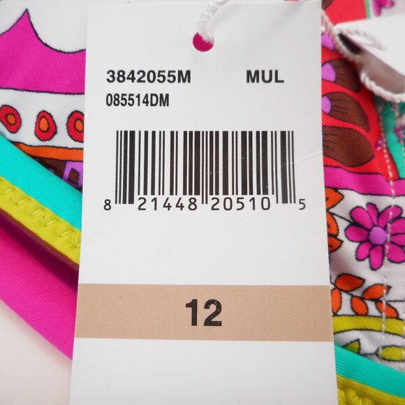 NWT Trina Turk Two-Piece Bikini Set Size 12 Hawaiian Garden Print Halter Tie - Picture 4 of 12